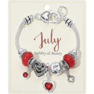 July Birthstone Charm Bracelet